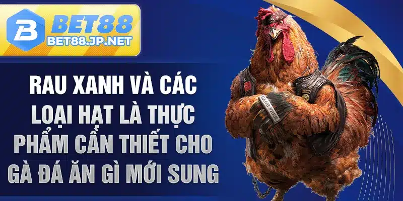 Rau xanh và các loại hạt là thực phẩm cần thiết cho gà đá ăn gì mới sung